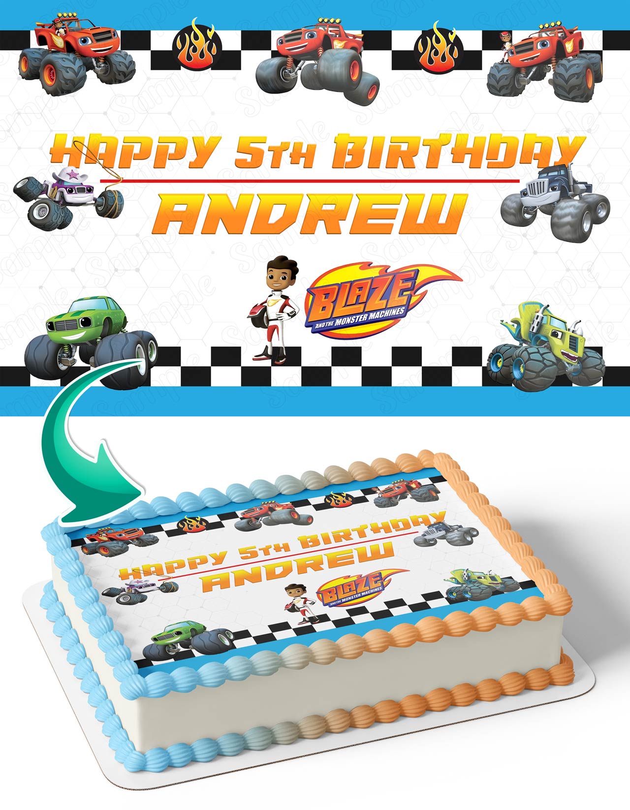Blaze and the Monster Machines BHD Edible Cake Topper