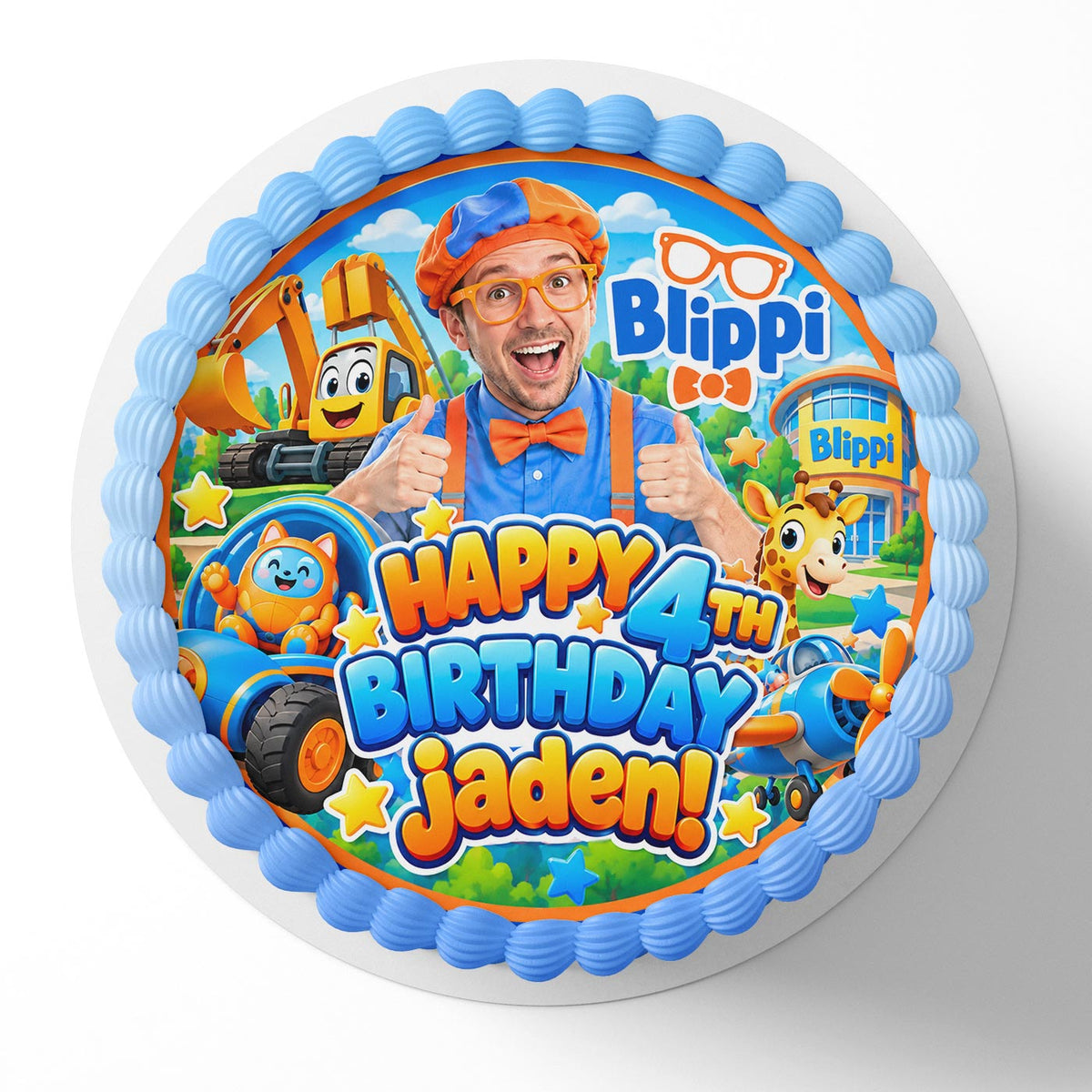 Blippi Childrens Show Edible Cake Topper Birthday Cake Decoration Photo Cake Image Custom Edible Cake Topper