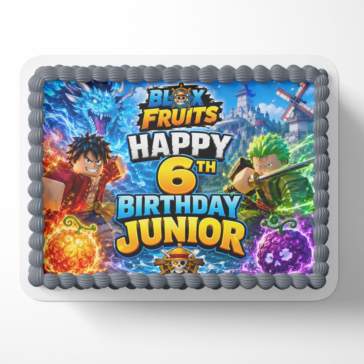 Blox Fruits Roblox One Piece ﻿Custom Edible Cake Image - Edible Cake Topper Birthday Cake Decoration