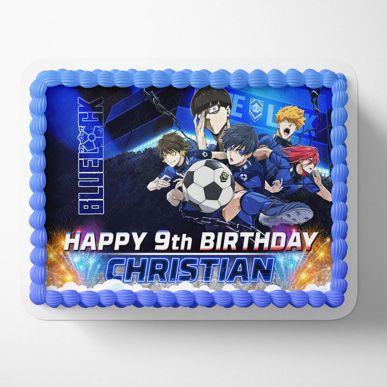 Bluelock Soccer Team Edible Cake Topper