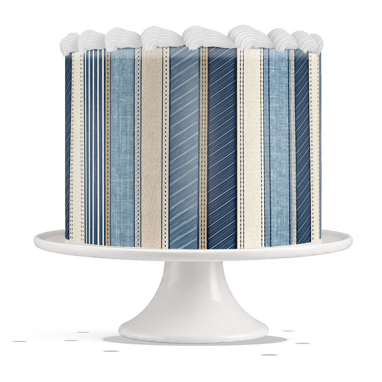 Blue Denim Stripes edible cake wrap strip icing sheet