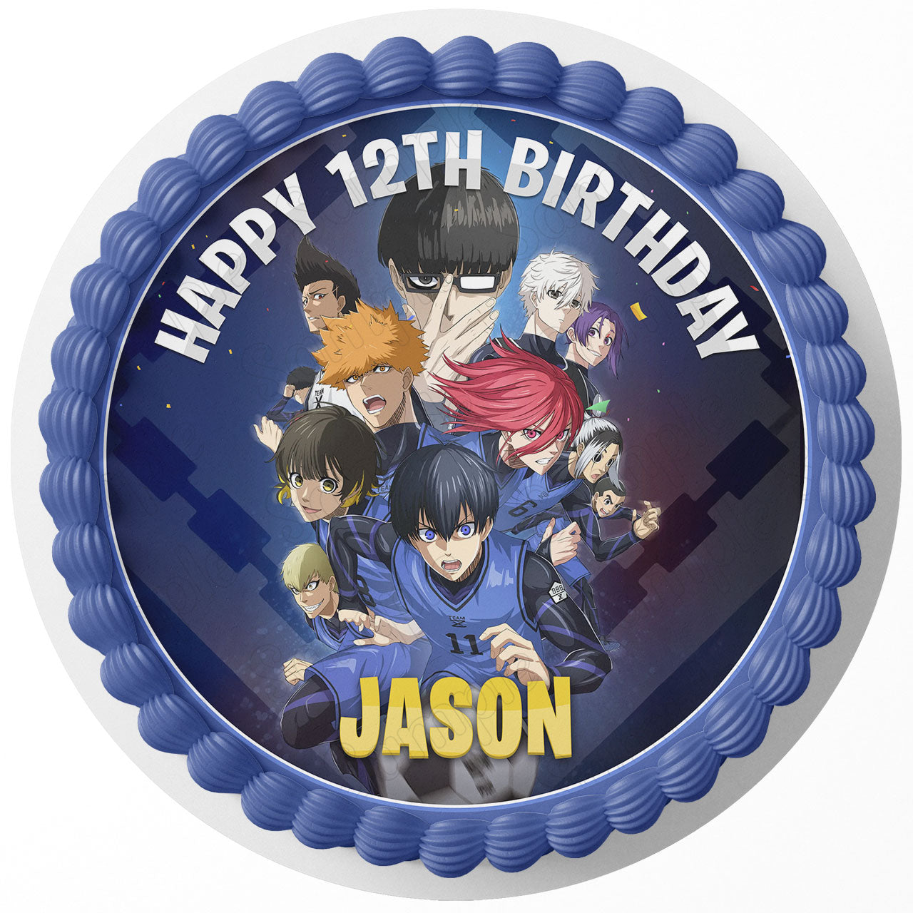 Blue Lock Soccer Anime Round – Icing Sheet Birthday - Personalized Edible Cake Topper | Custom Icing Sheet | Birthday Cake Decoration