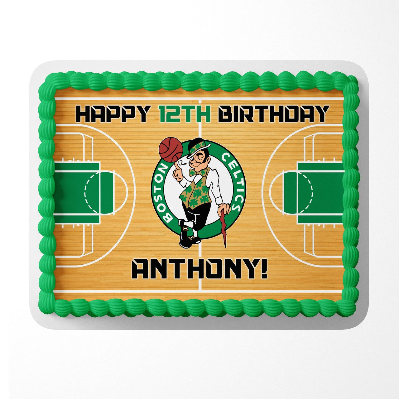 Boston Celtics Basketball Edible Cake Image - Edible Cake Topper Birthday Cake Decoration