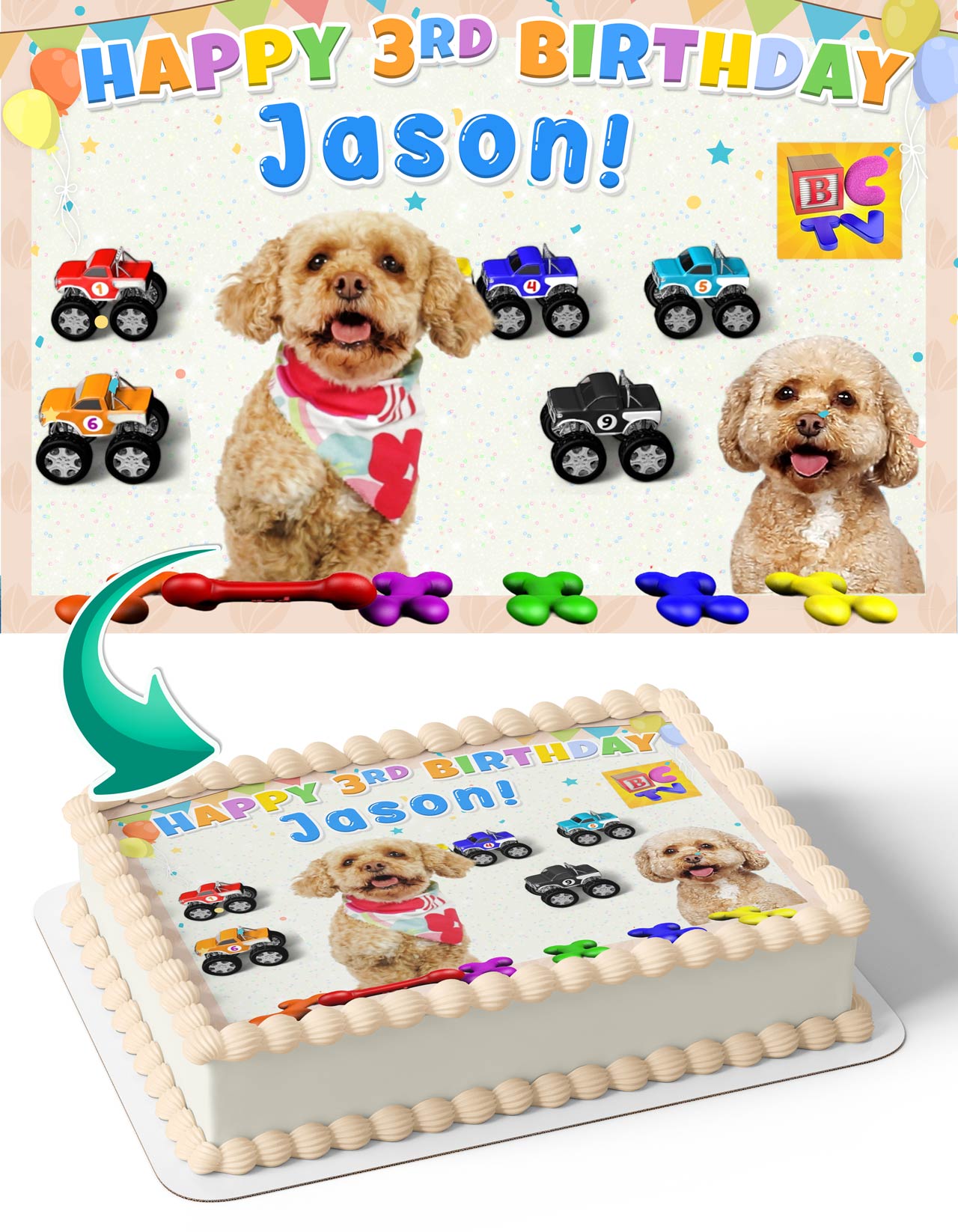 Brain Candy TV Kids Dog Edible Cake Topper