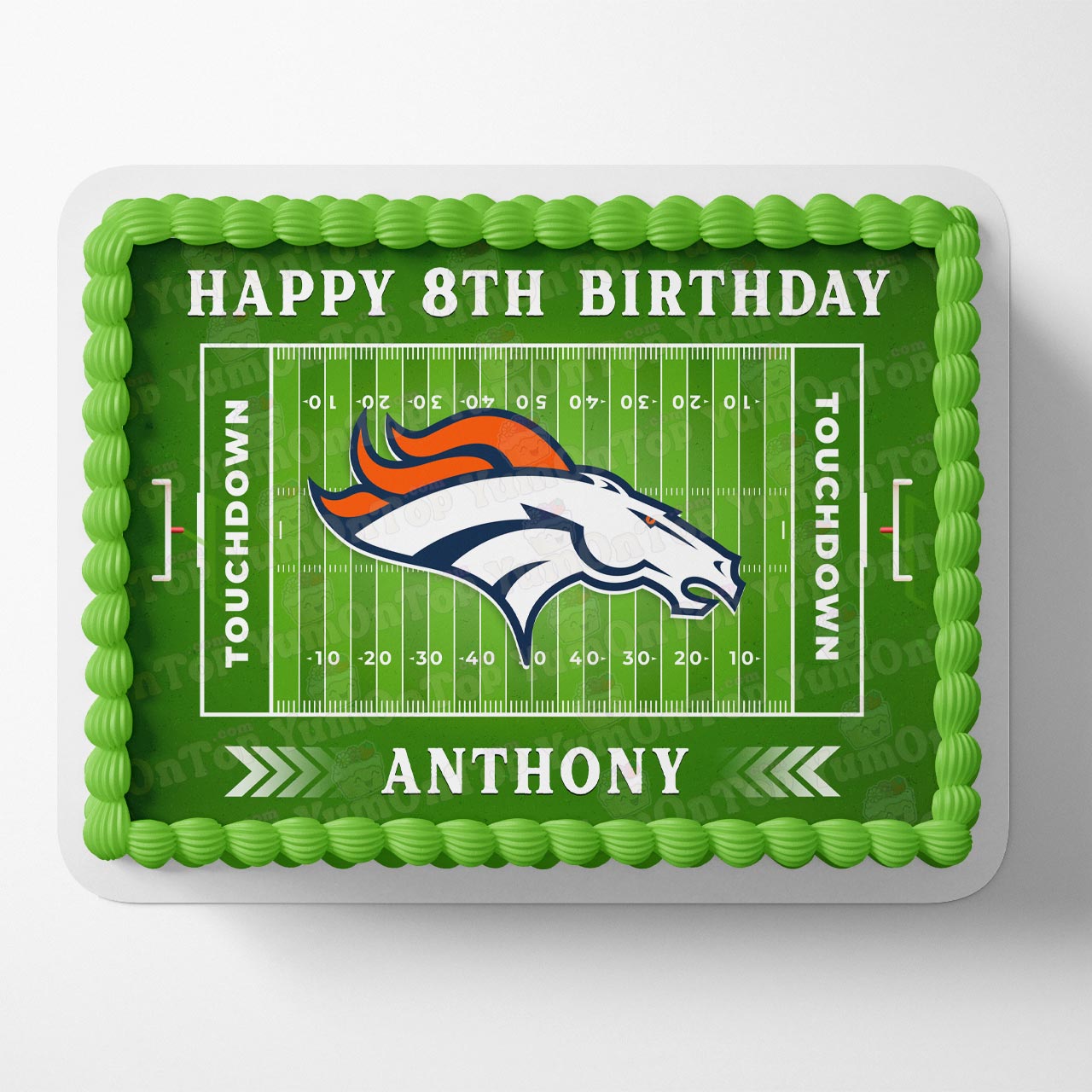Broncos Football American Fans Edible Cake Topper