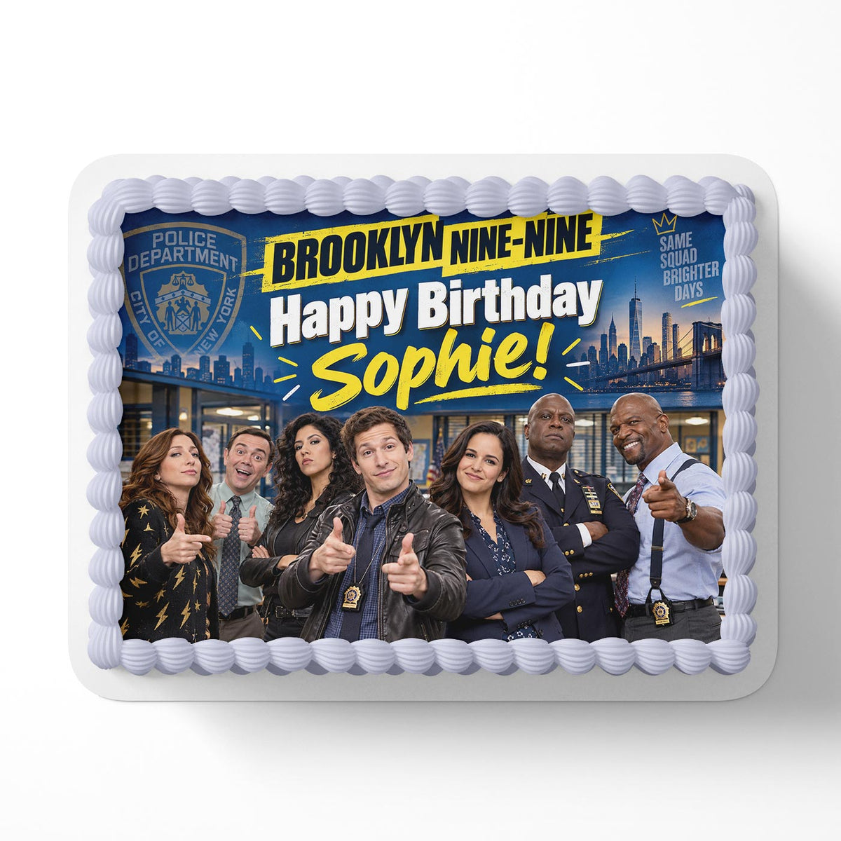 Brooklyn Nine-Nine Edible Cake Topper | Birthday Cake Decoration | Photo Cake Image | Custom Edible Cake Topper