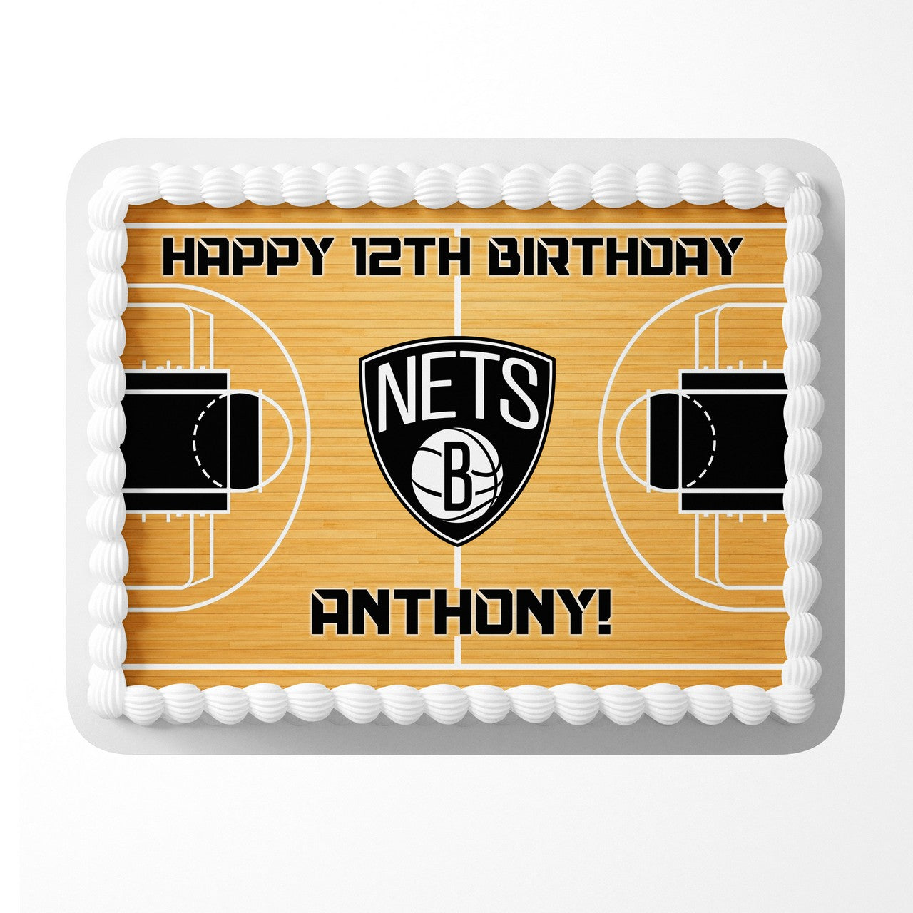 Brooklyn Nets Basketball Edible Cake Image - Edible Cake Topper Birthday Cake Decoration