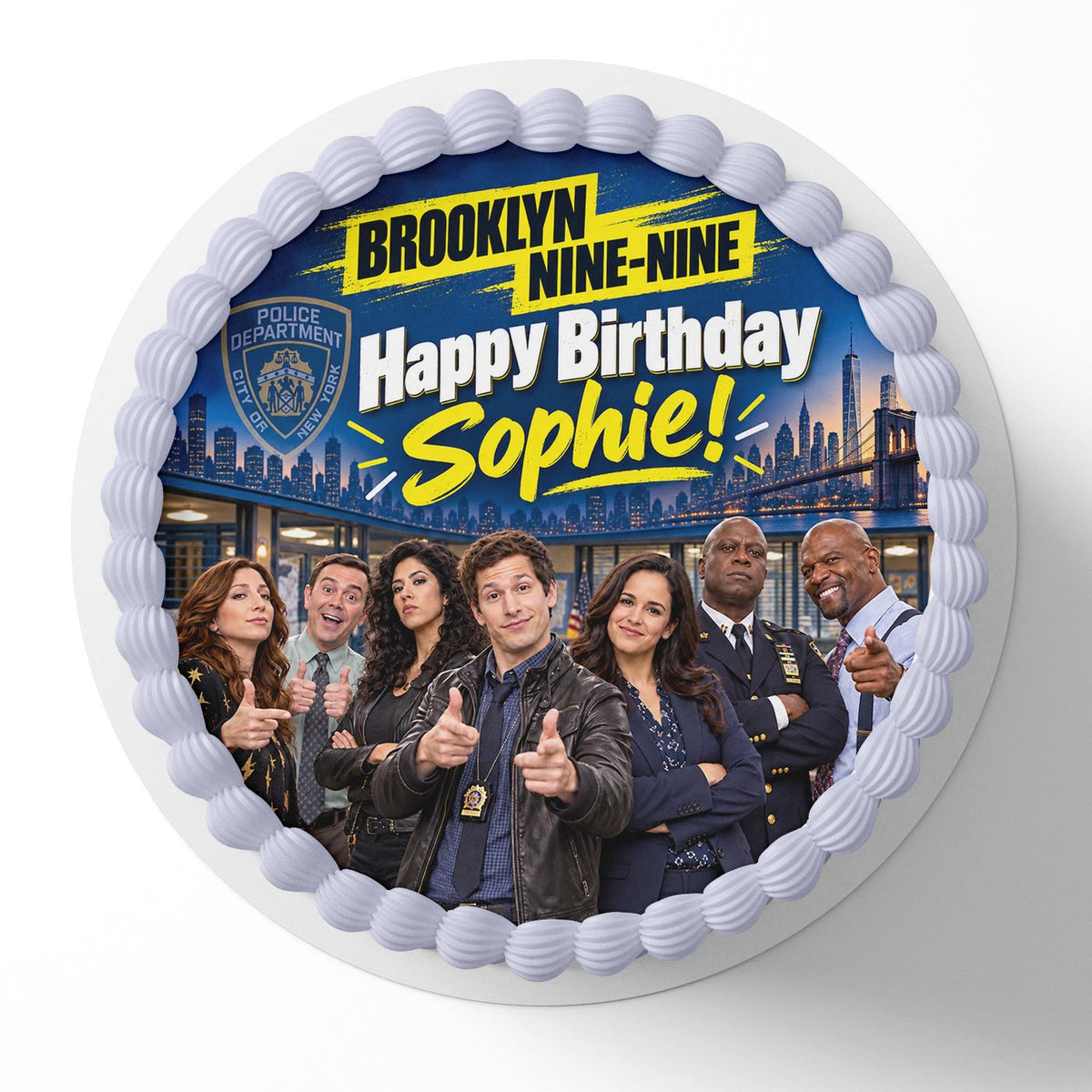 Brooklyn Nine-Nine Edible Cake Topper | Birthday Cake Decoration | Photo Cake Image | Custom Edible Cake Topper