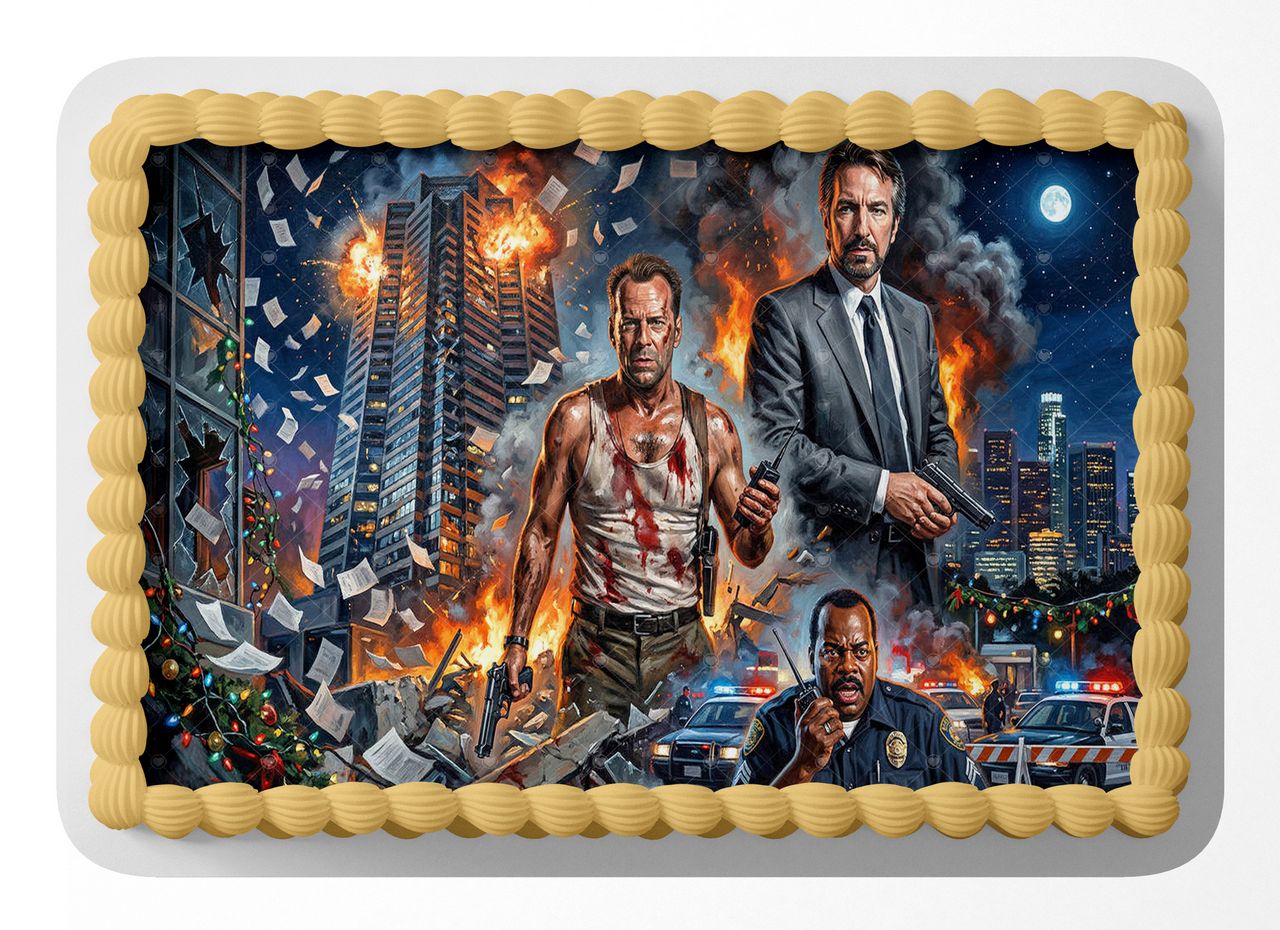 Bruce Willis Die Hard edible cake topper