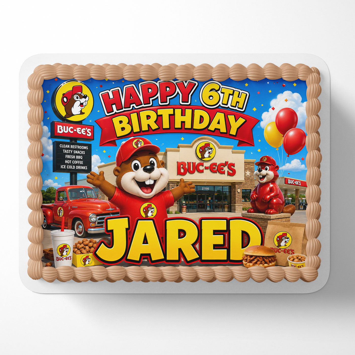 Buc-ees﻿ Custom Edible Cake Image - Edible Cake Topper Birthday Cake Decoration