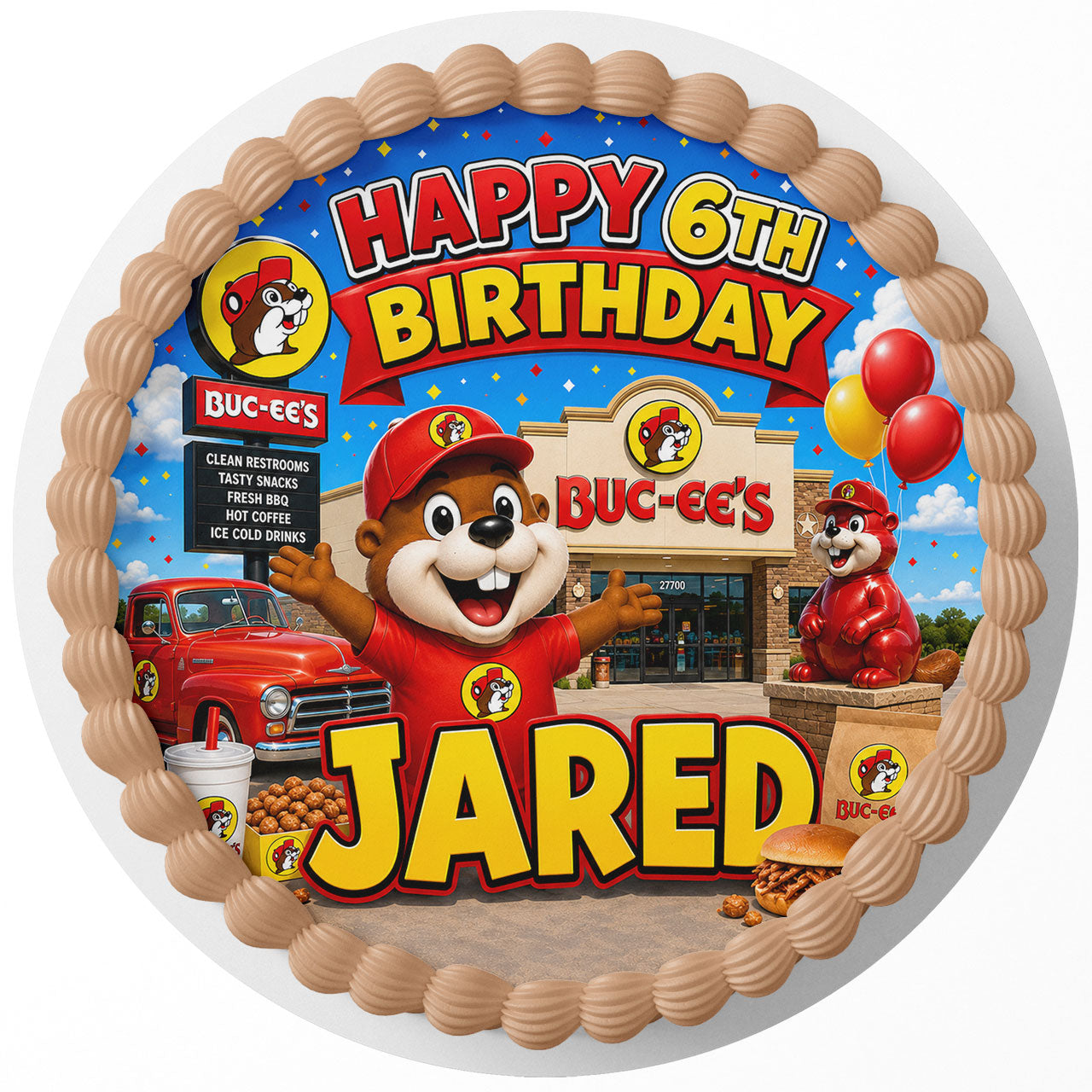 Buc-ees﻿ Custom Edible Cake Image - Edible Cake Topper Birthday Cake Decoration