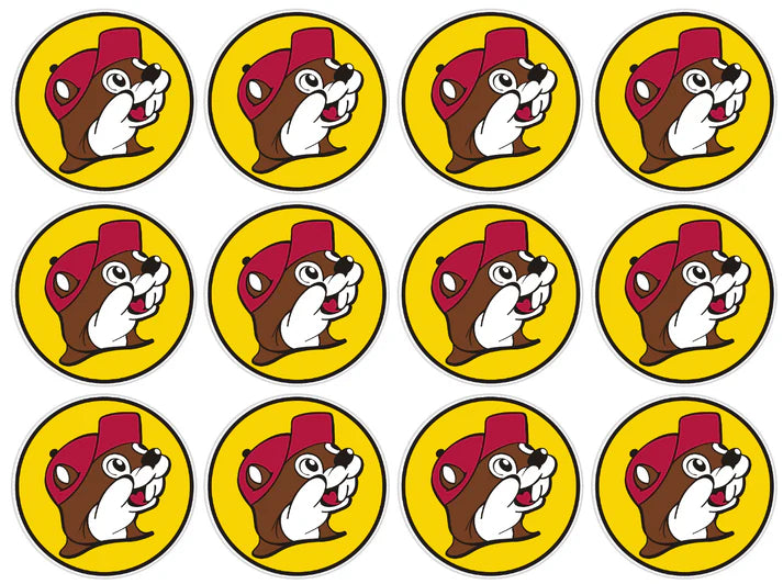 Buc Ees Store Edible Cupcake Toppers Icing Sheet or Wafer Paper