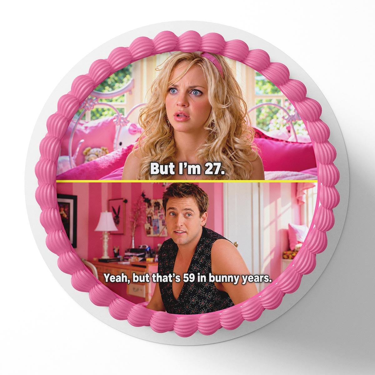 But I'm 27 Yeah, but that's 59 in Bunny Years Edible Cake Topper | Birthday Cake Decoration | Photo Cake Image