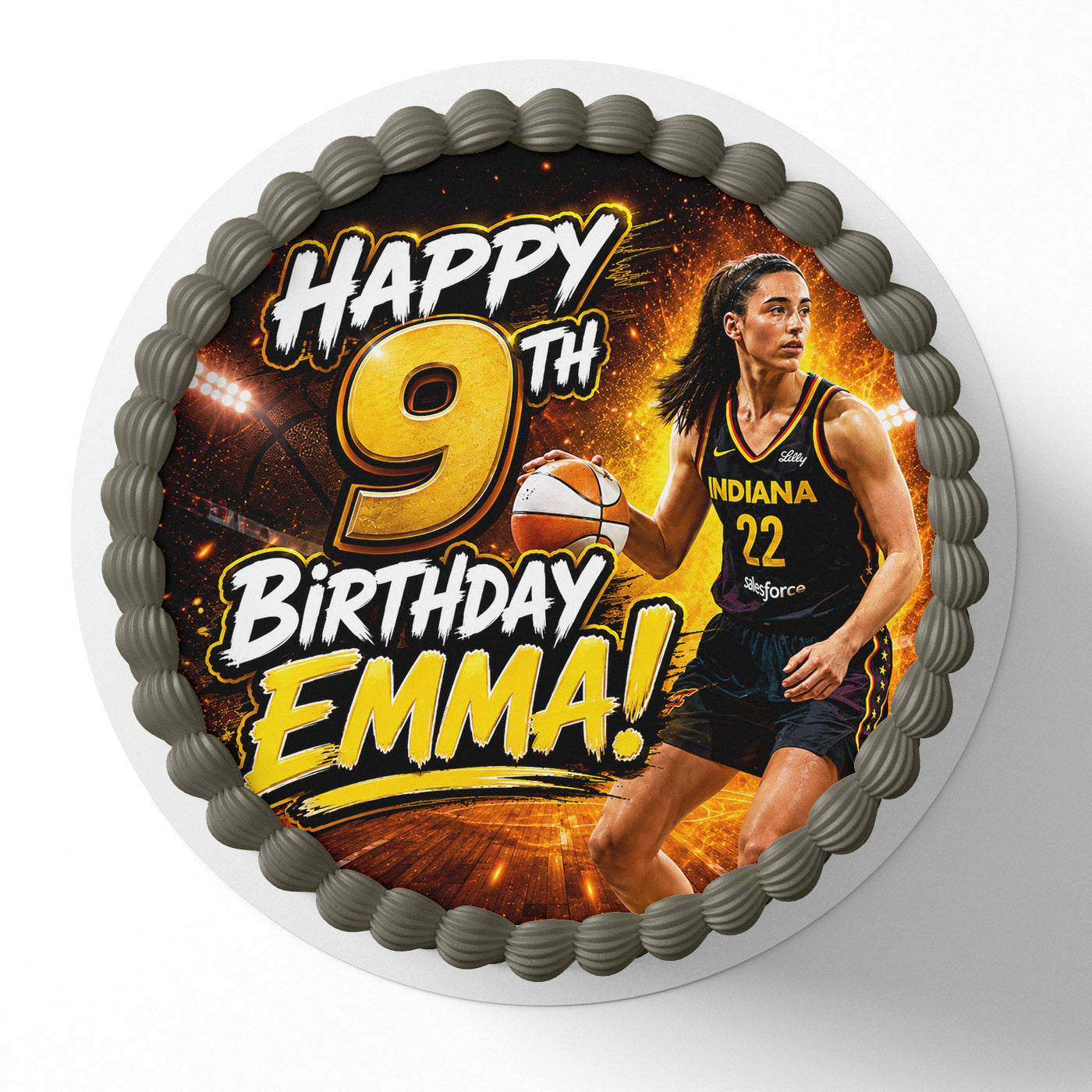 Caitlin Clark Basketball Girls Birthday Custom Edible Cake Image Topper Decoration Icing Sheet