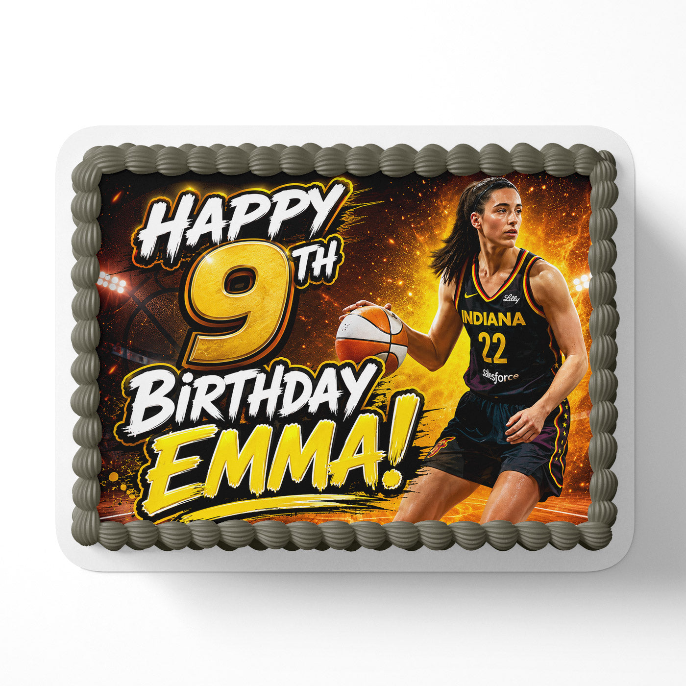 Caitlin Clark Basketball Girls Birthday Custom Edible Cake Image Topper Decoration Icing Sheet