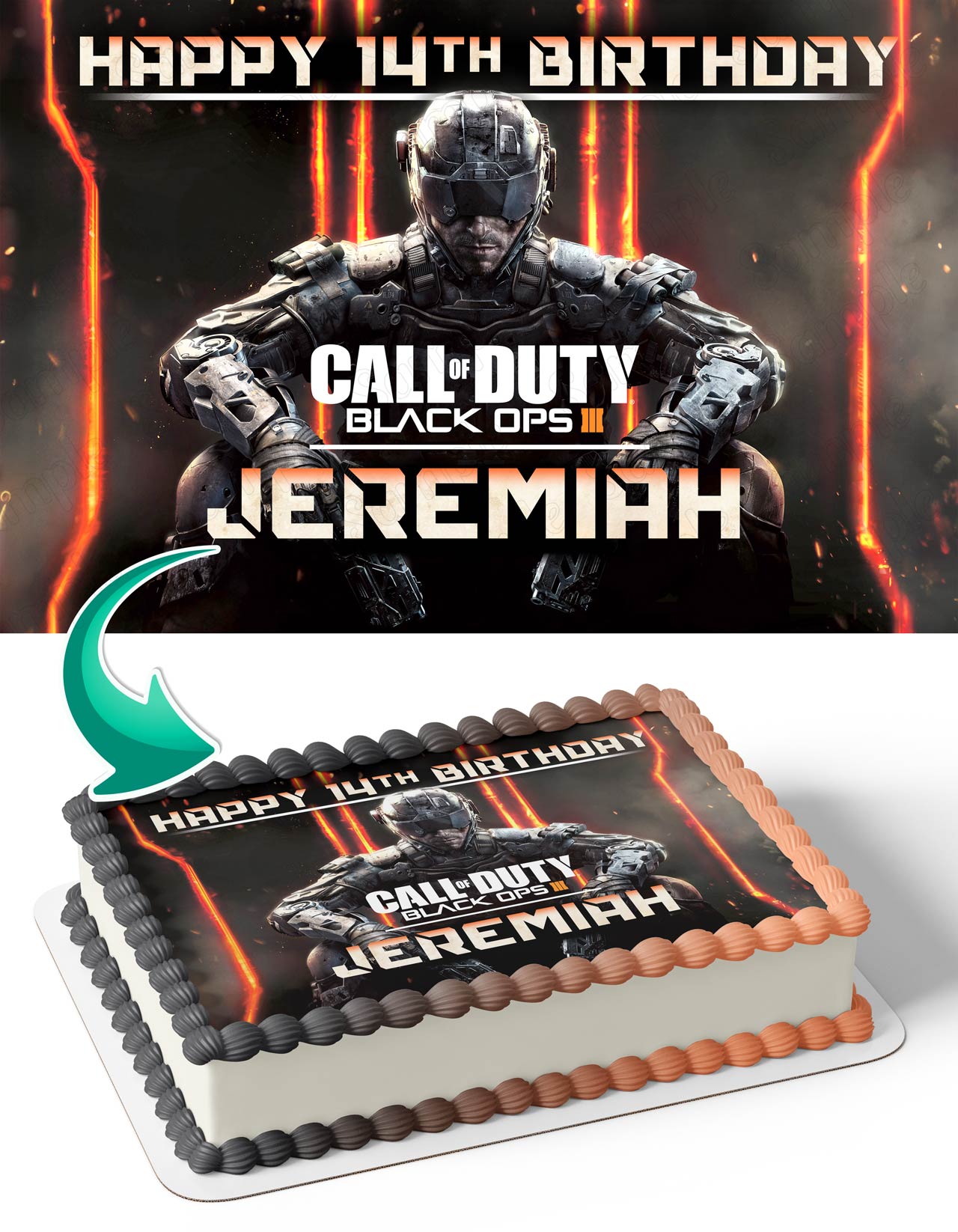 Call of Duty Black Ops III Edible Cake Topper