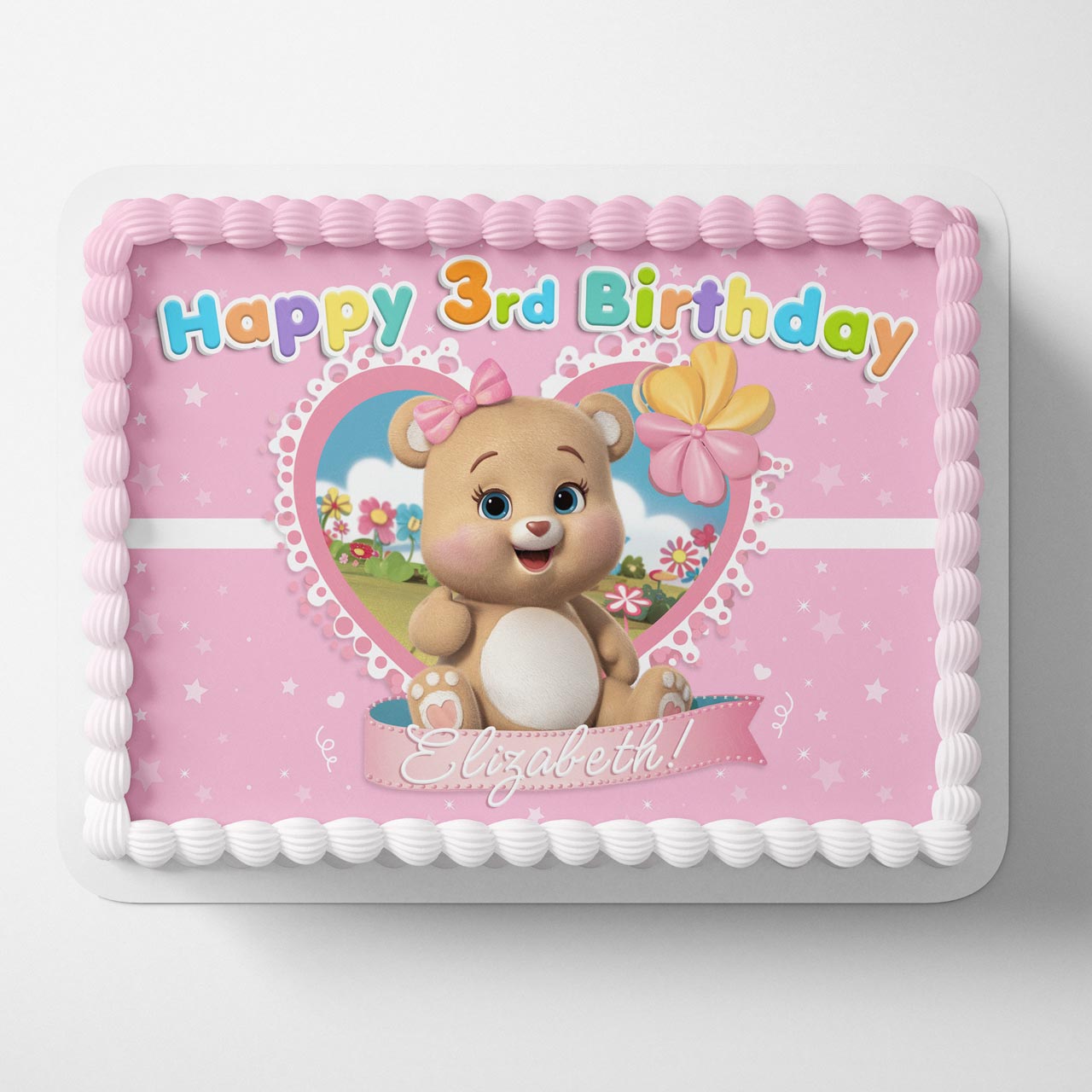 Care Bears Pink Girls Heart Edible Cake Topper