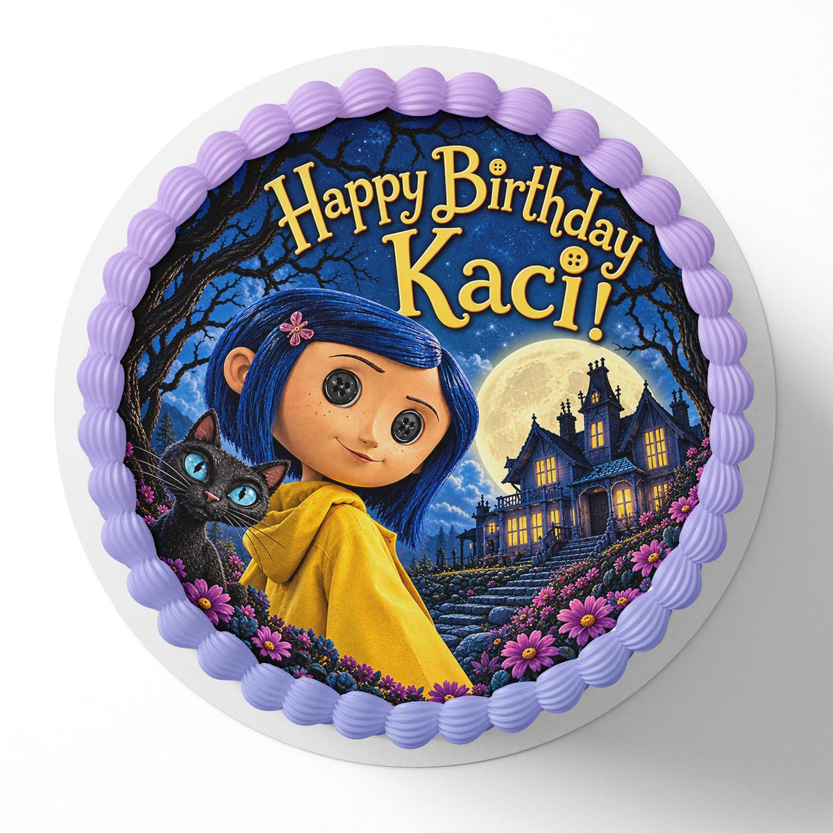 Coraline Gothic Fantasy Edible Cake Topper | Birthday Cake Decoration | Photo Cake Image | Custom Edible Cake Topper
