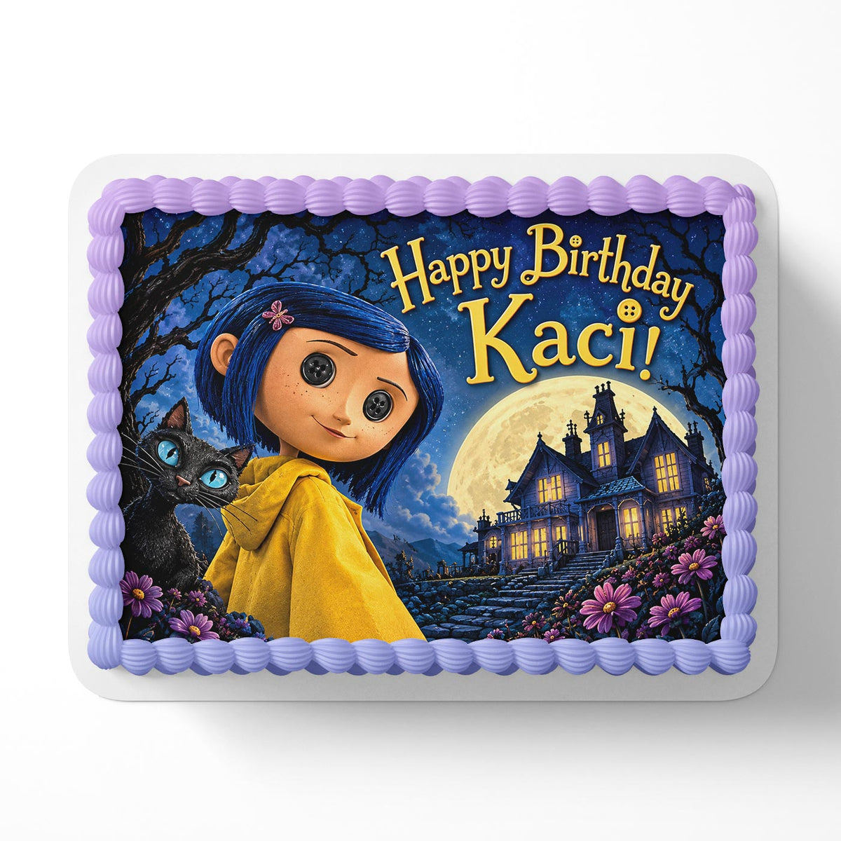 Coraline Gothic Fantasy Edible Cake Topper | Birthday Cake Decoration | Photo Cake Image | Custom Edible Cake Topper