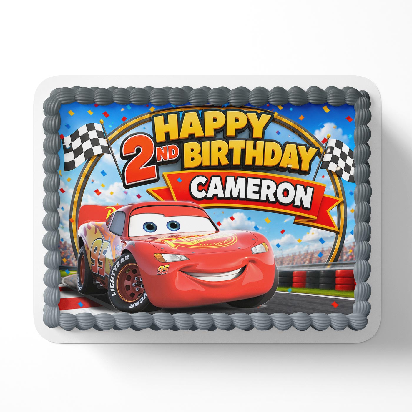 Cars Edible Cake Image - Edible Cake Topper | Birthday Cake Decoration | Photo Cake Image