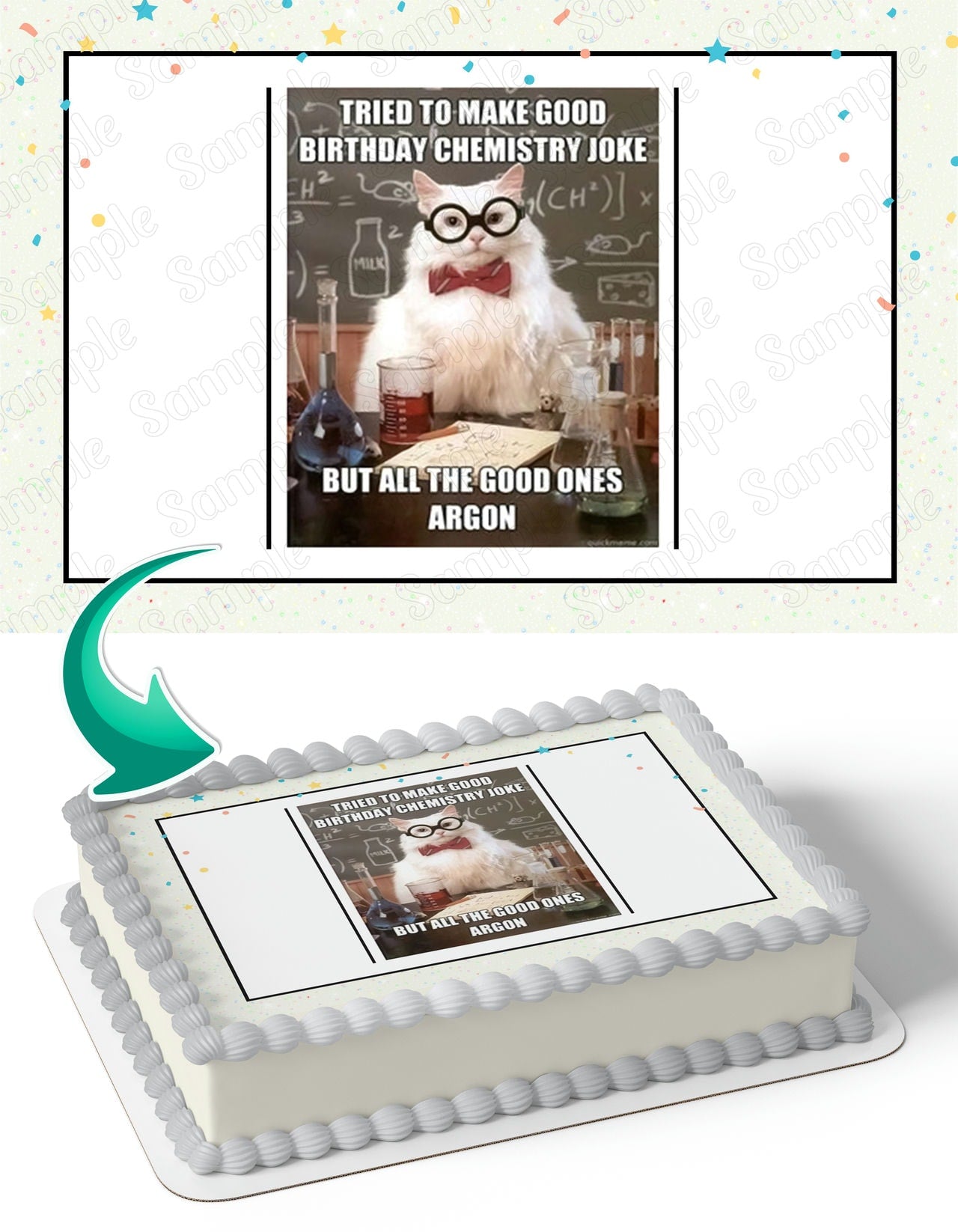 Cat Meme M3 Edible Cake Topper