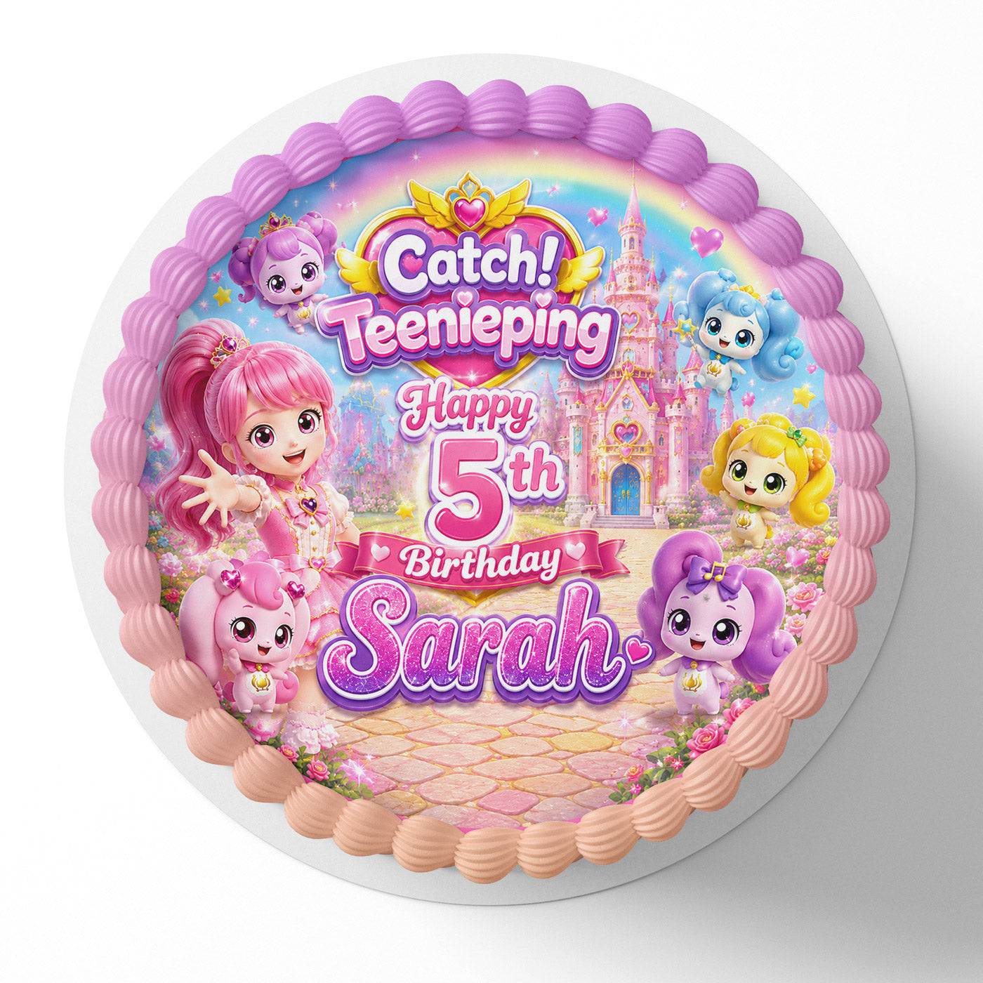 Catch! Teenieping Edible Cake Topper | Birthday Cake Decoration | Photo Cake Image
