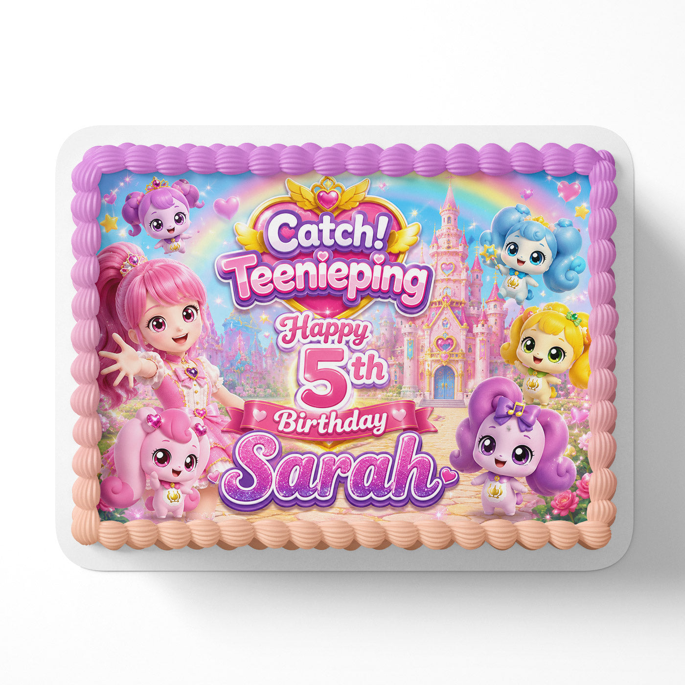 Catch! Teenieping Edible Cake Topper | Birthday Cake Decoration | Photo Cake Image