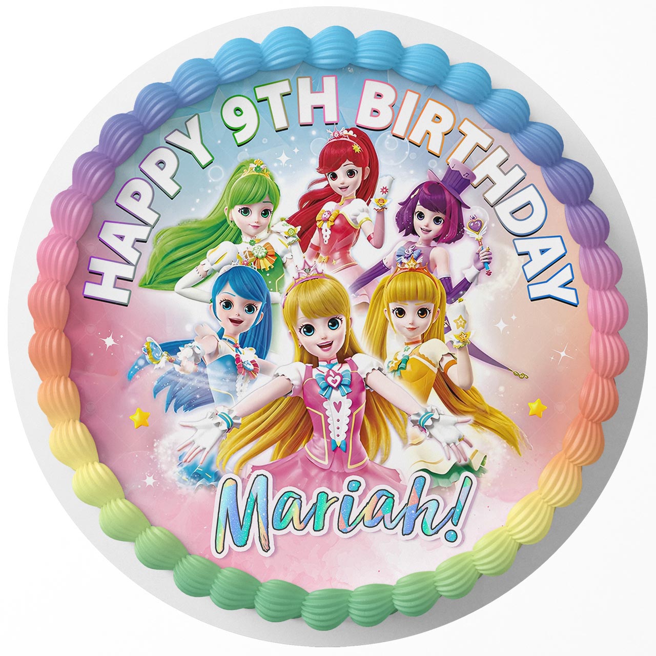 Catch Teenieping Girls Round – Icing Sheet Birthday - Personalized Edible Cake Topper | Custom Icing Sheet | Birthday Cake Decoration