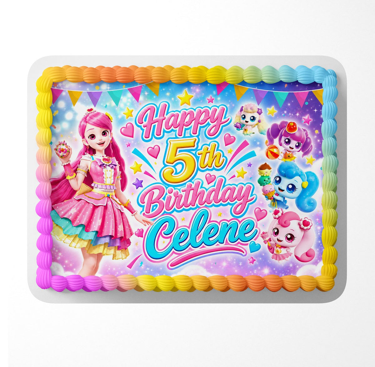 Magical Heart Fairy Kids Edible Cake Topper