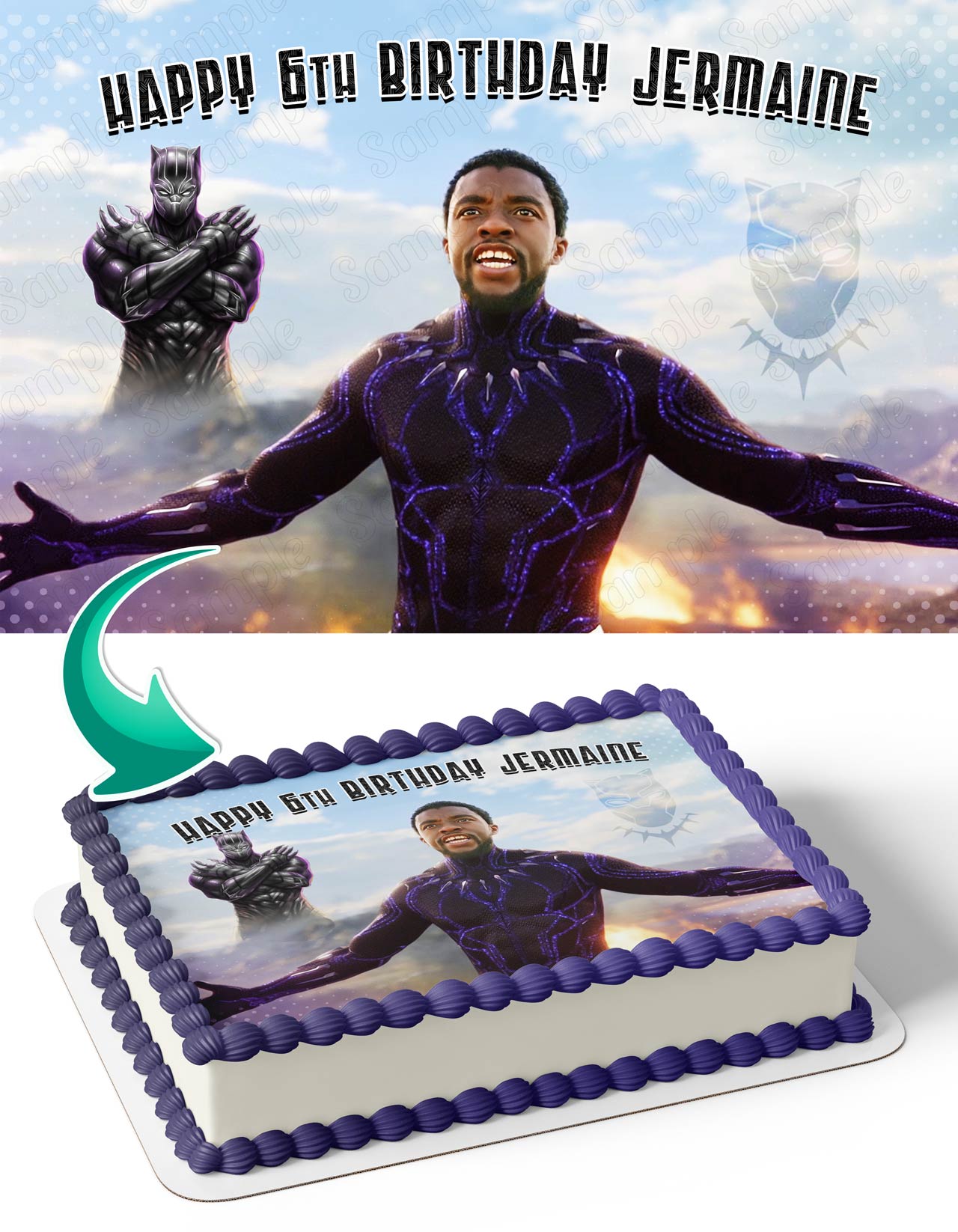 Chadwick Boseman TChalla Black Panther Edible Cake Topper