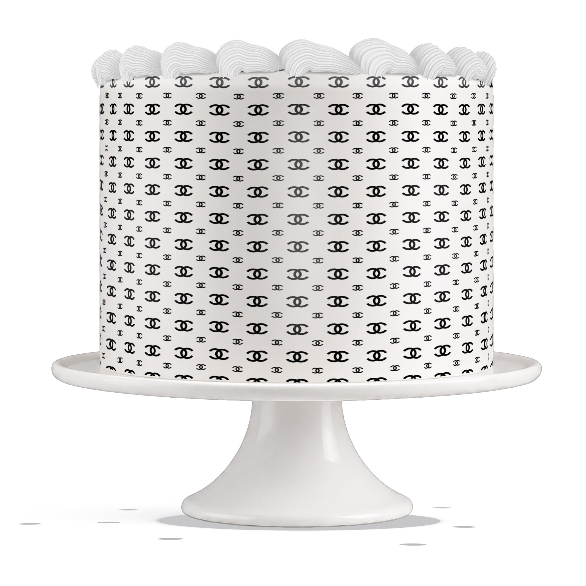 Chanel CC Logo Edible Cake Wrap Strip – Icing Sheet Cake Side Dec - Edible Cake Topper | Icing Sheet | Birthday Cake Decoration