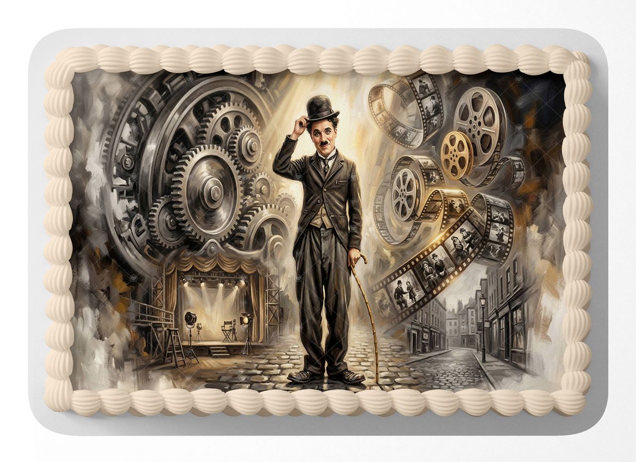 Charlie Chaplin Art edible cake topper