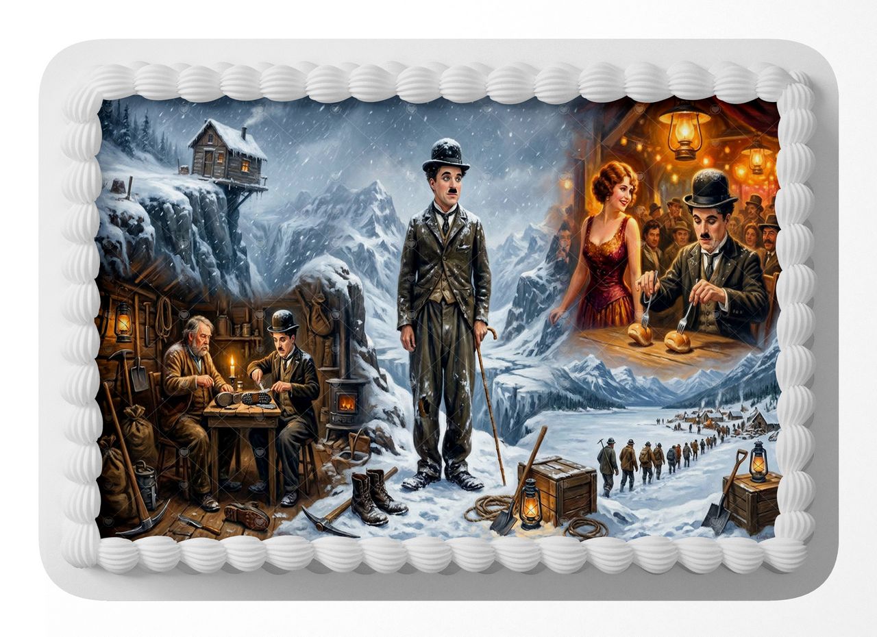 Charlie Chaplin The Gold Rush Classic Film edible cake topper