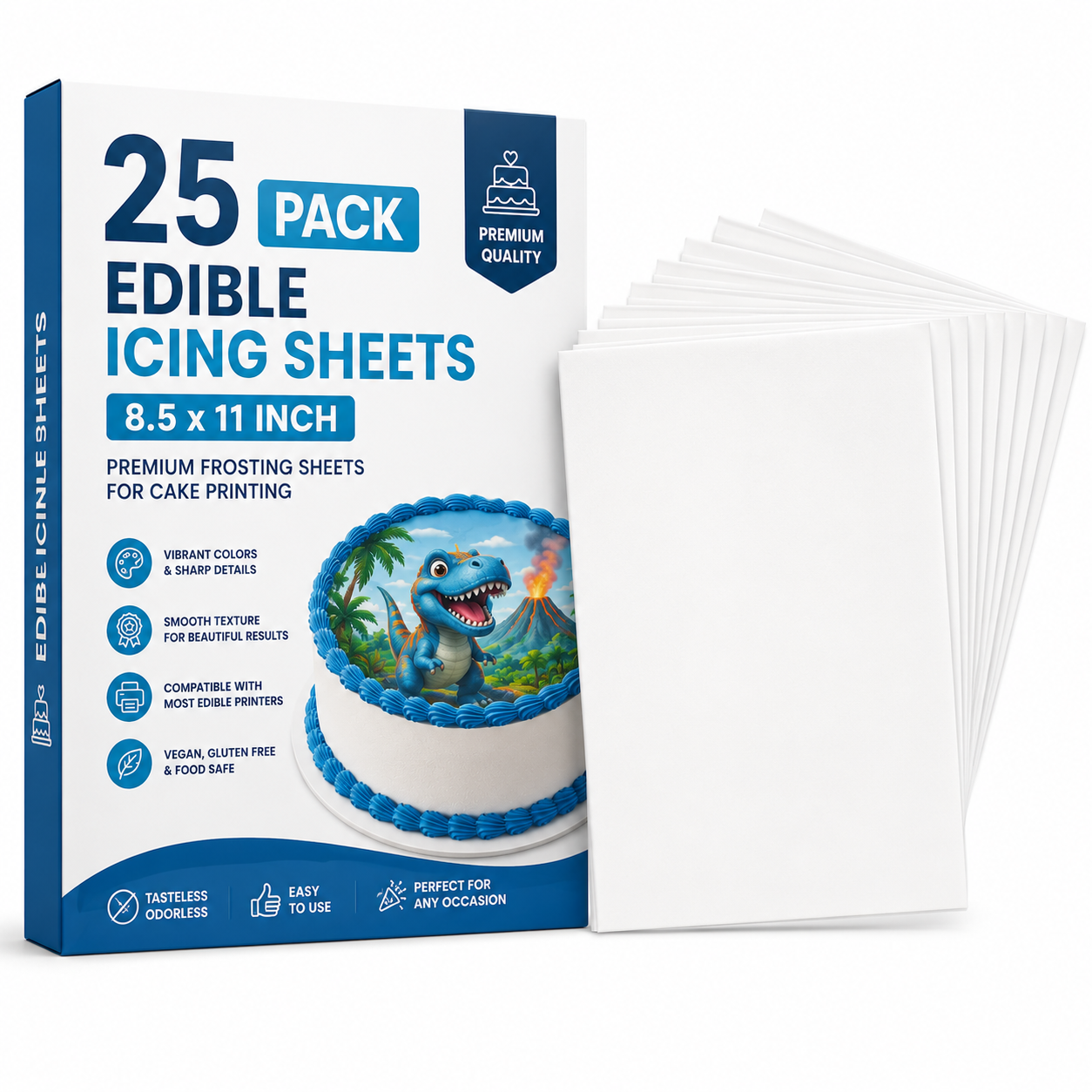 Edible Icing Sheets for Cake Printing – Premium Frosting Sheets, Food Safe, Vibrant Colors | Edible Cake Topper Paper