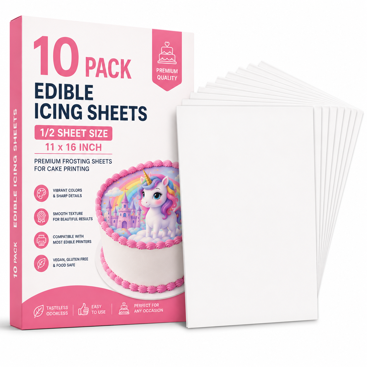 Edible Icing Sheets for Cake Printing – Premium Frosting Sheets, Food Safe, Vibrant Colors | Edible Cake Topper Paper