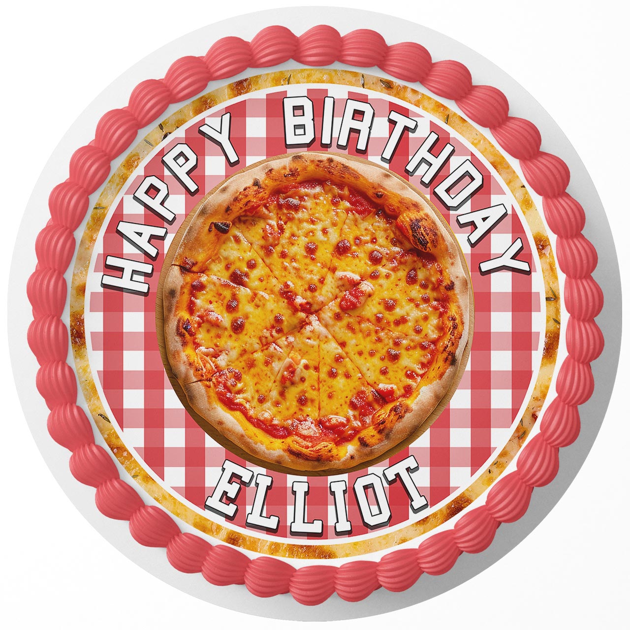 Cheese Pizza Kids Round – Icing Sheet Birthday - Personalized Edible Cake Topper | Custom Icing Sheet | Birthday Cake Decoration | Photo Cake Image