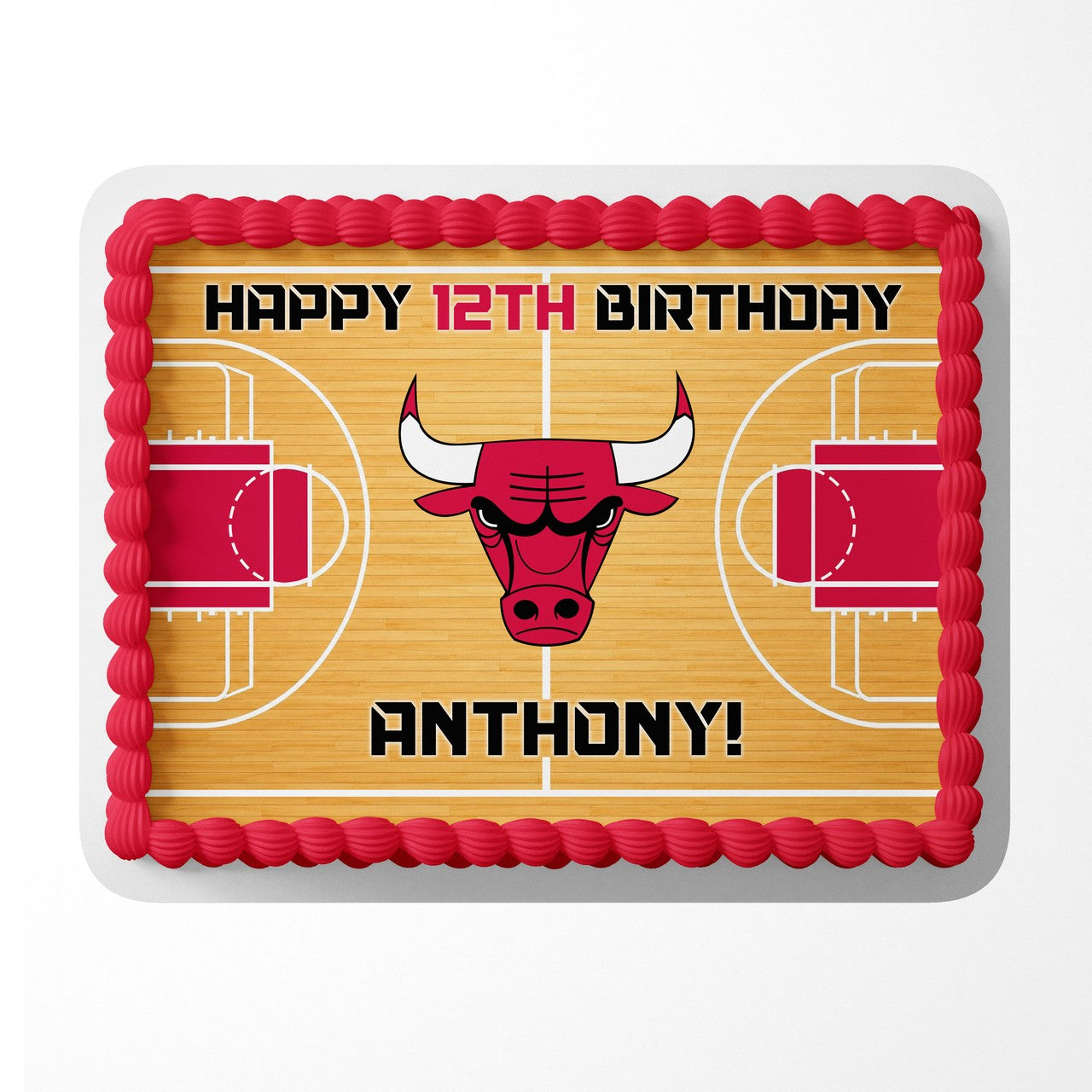 Chicago Bulls Basketball Edible Cake Image - Edible Cake Topper Birthday Cake Decoration