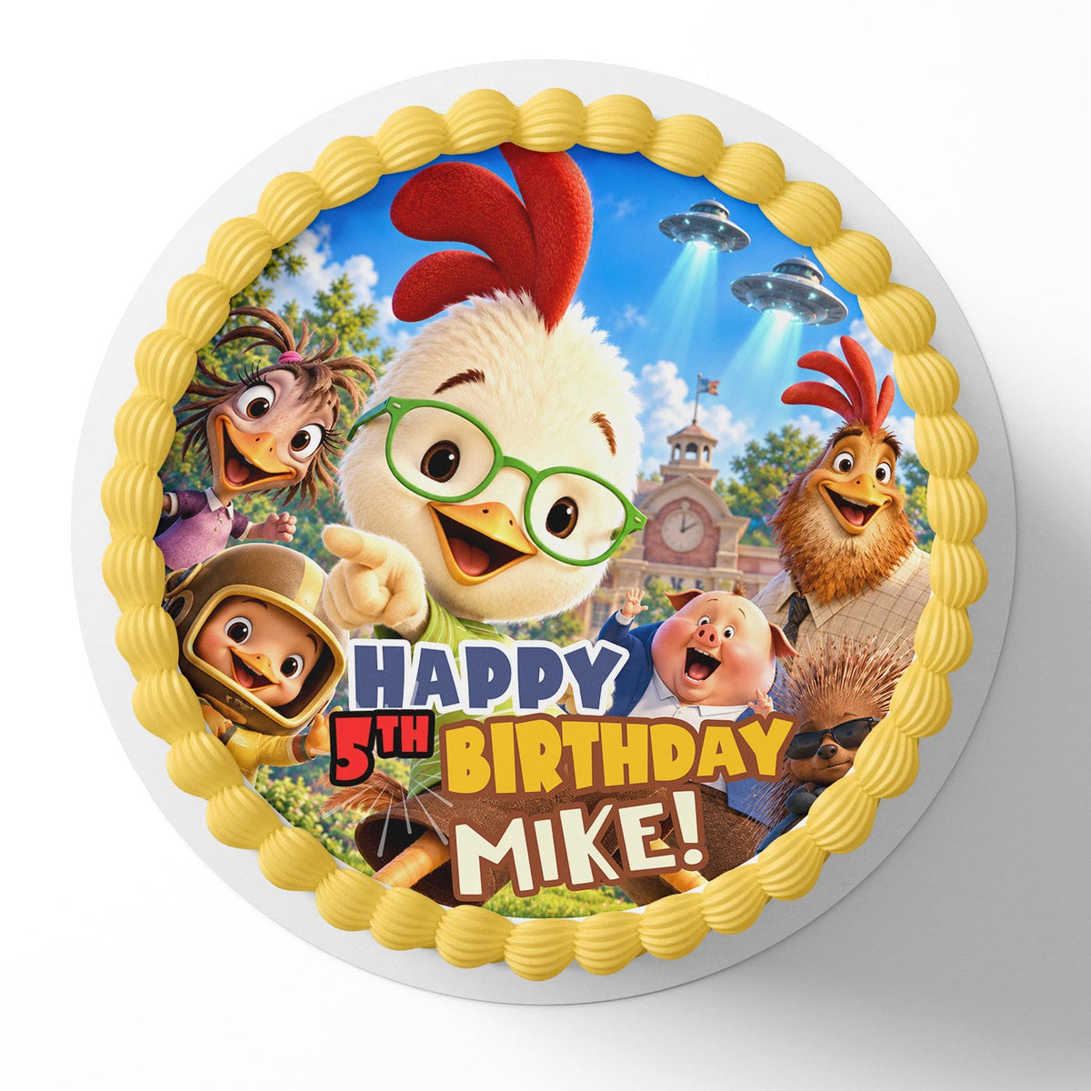 Chicken Little Edible Cake Topper | Birthday Cake Decoration | Photo Cake Image