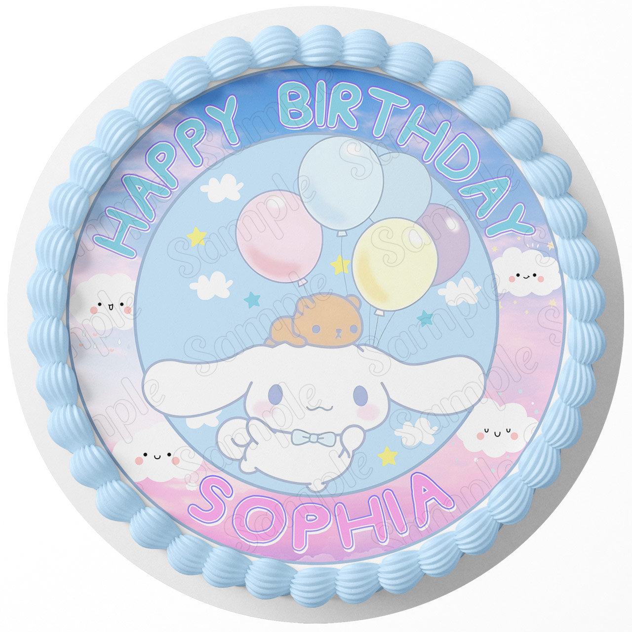 Cinnamonroll Sanrio Inspired Round – Icing Sheet Birthday - Personalized Edible Cake Topper | Custom Icing Sheet | Birthday Cake Decoration