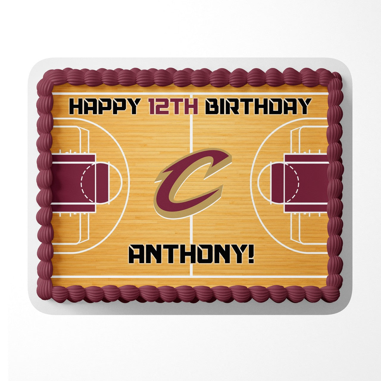 Cleveland Cavaliers Basketball Edible Cake Image - Edible Cake Topper Birthday Cake Decoration