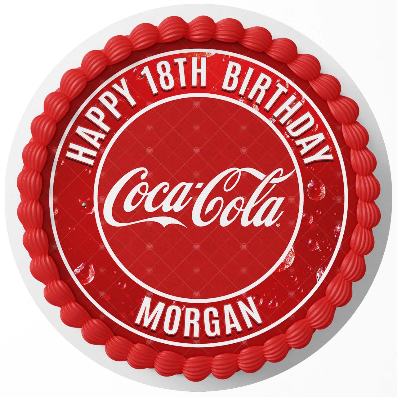 Cocacola Round – Icing Sheet Birthday - Personalized Edible Cake Topper | Custom Icing Sheet | Birthday Cake Decoration | Photo Cake Image