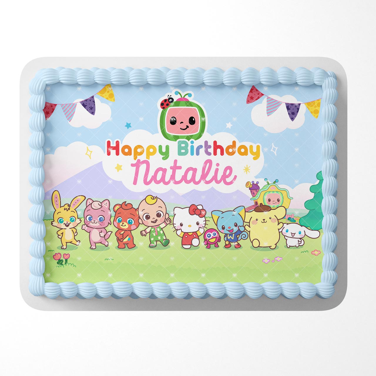 Cocomelon With Sanrio Friends Edible Cake Topper