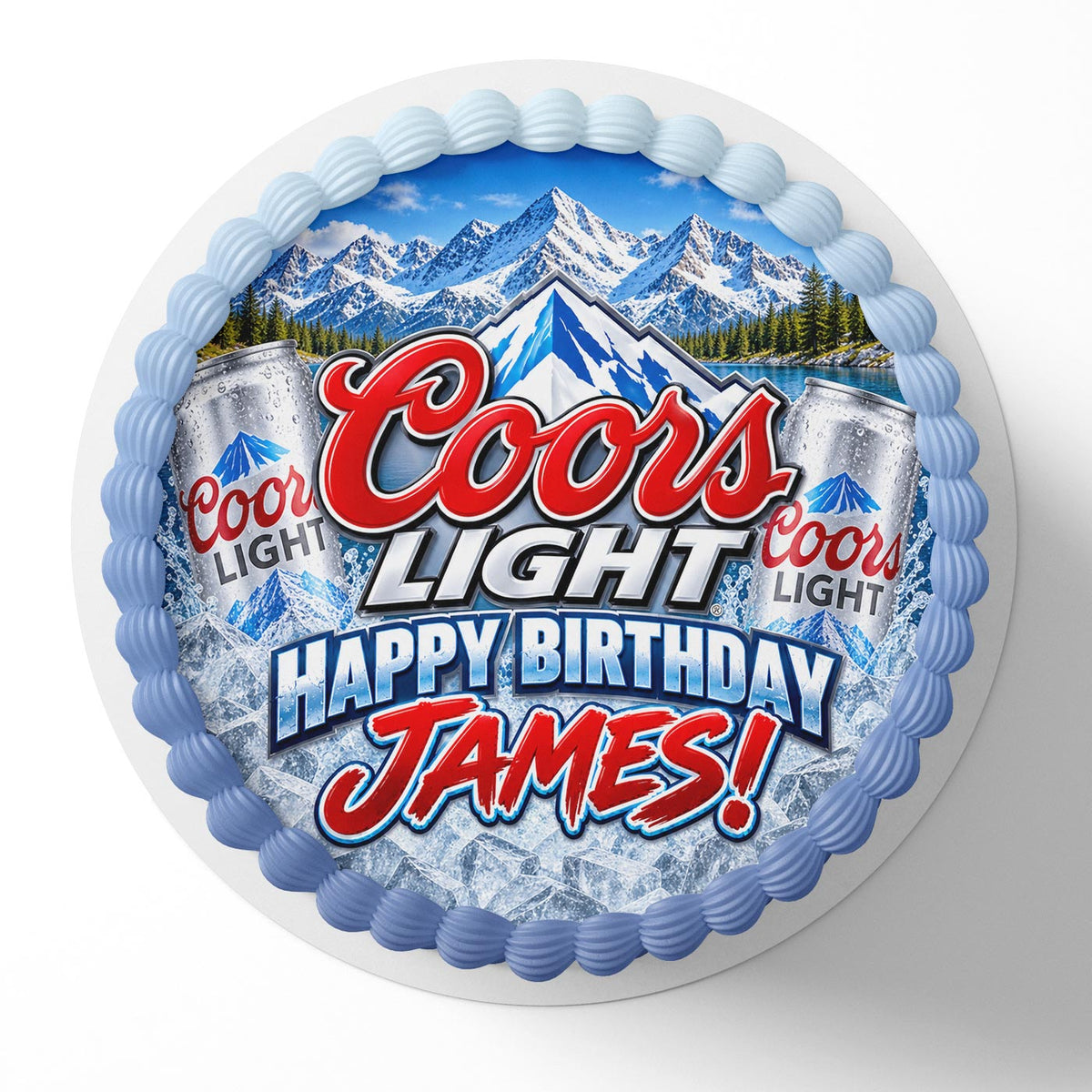 Coors Light Beer Edible Cake Topper Decoration | Photo Cake Image Custom Edible Cake Topper