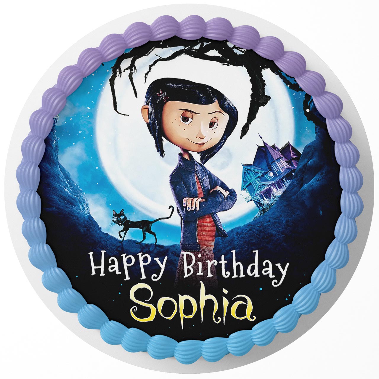 Coraline Round – Icing Sheet Birthday - Personalized Edible Cake Topper | Custom Icing Sheet | Birthday Cake Decoration | Photo Cake Image
