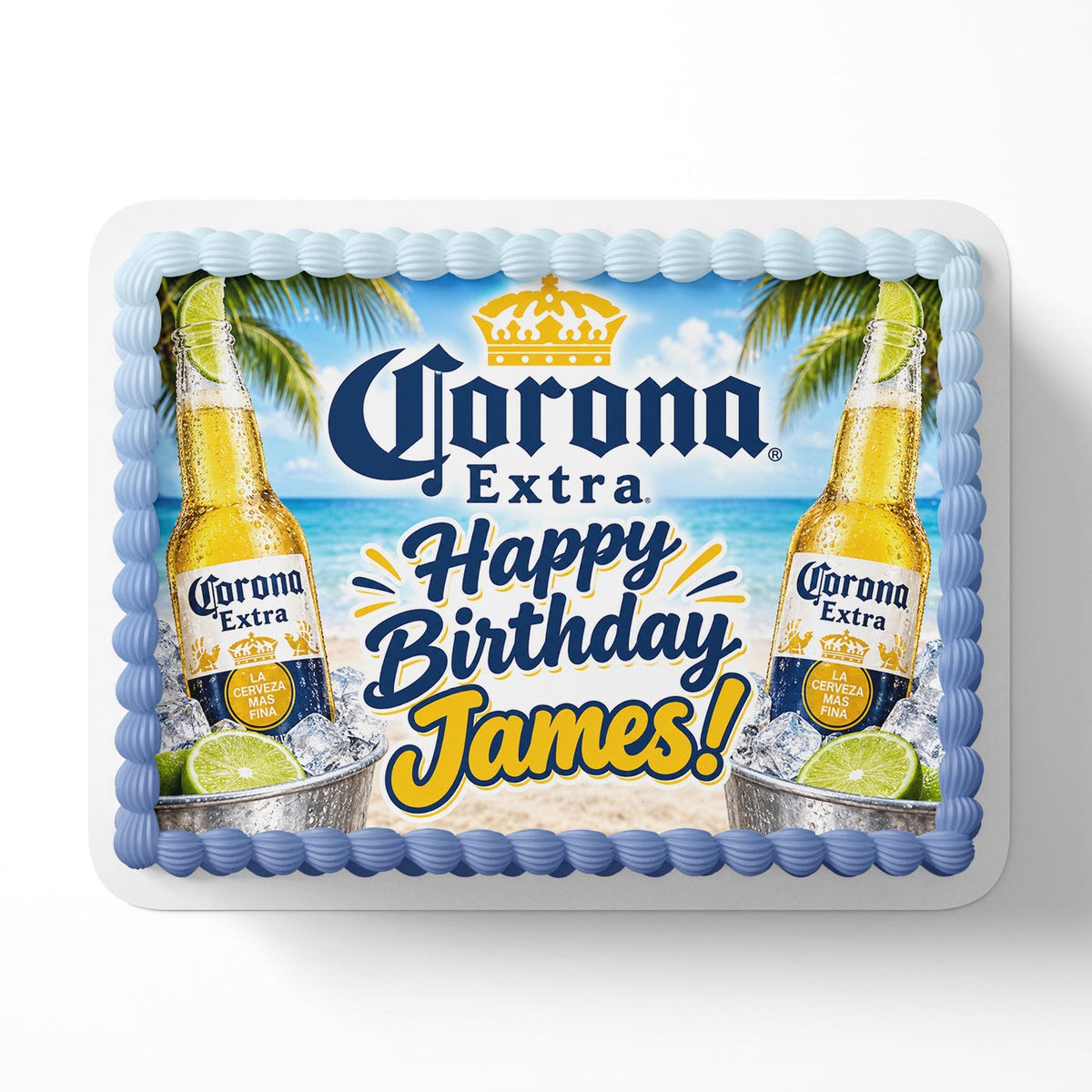Corona Beer Edible Cake Topper Birthday Cake Decoration Photo Cake Image Custom Edible Cake Topper