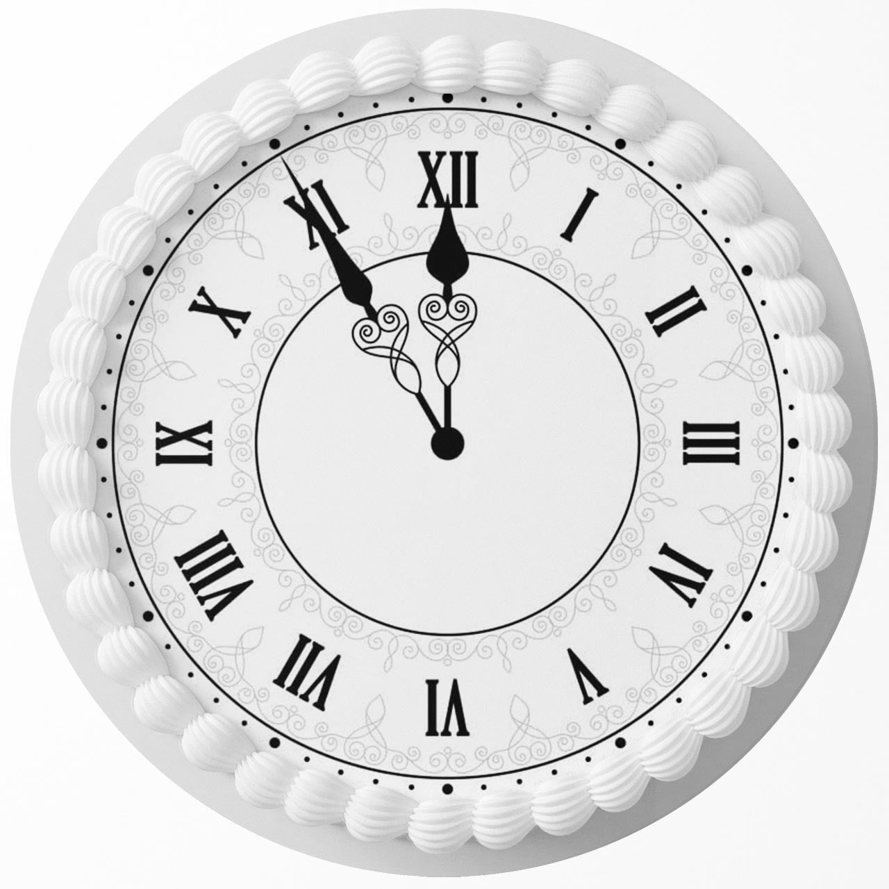 Old Fashioned Vintage Clock White Round – Icing Sheet Birthday - Personalized Edible Cake Topper | Custom Icing Sheet | Birthday Cake Decoration