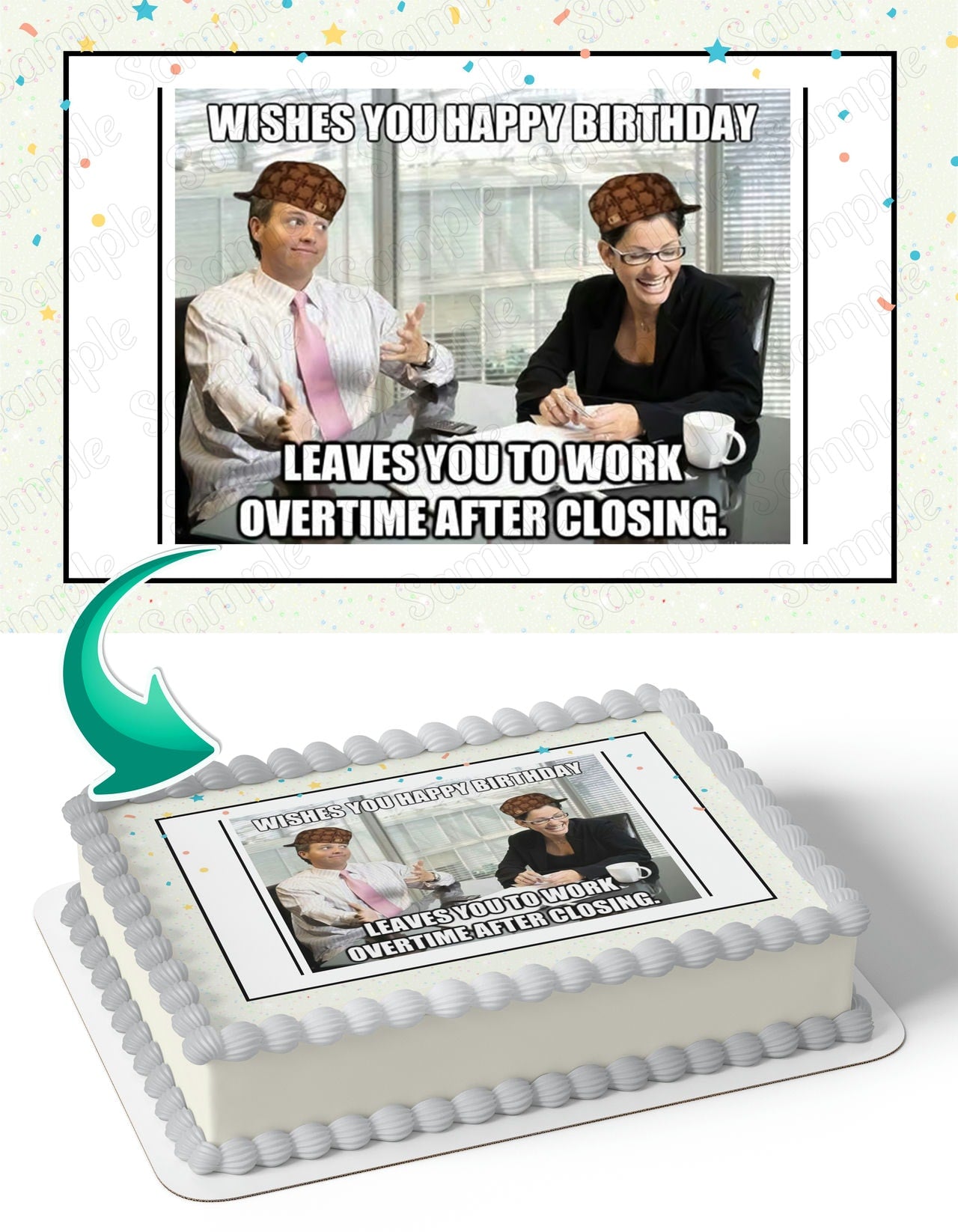 Coworker Meme Edible Cake Topper