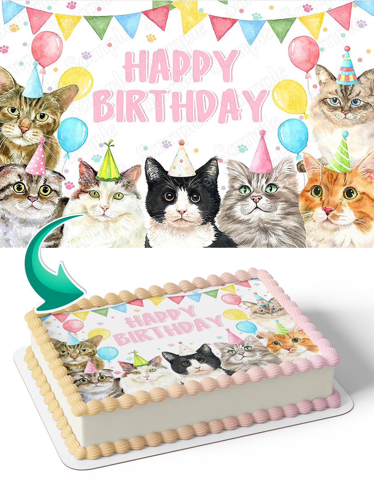 Cute Kitten Kitty Cat Pet Edible Cake Topper