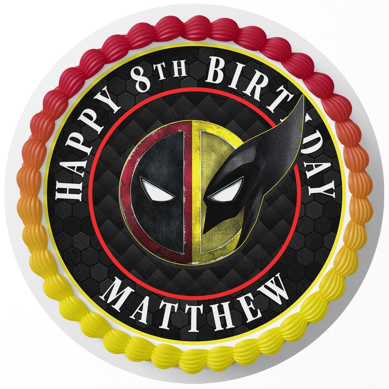 Deadboy Wolverin Logo Round – Icing Sheet Birthday - Personalized Edible Cake Topper | Custom Icing Sheet | Birthday Cake Decoration