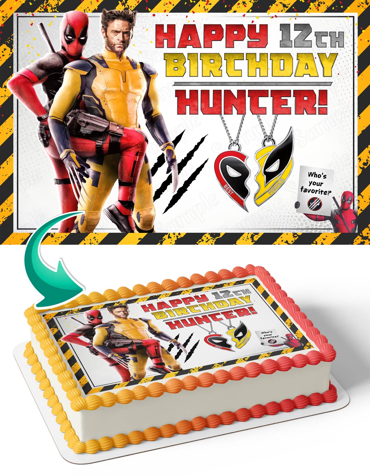 Deadboy Wolverin Movie Themed Edible Cake Topper